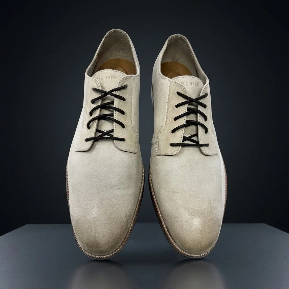 Cole Haan Sawyer Plain Oxford Shoes C35841 Mortar Nubuck Suede Beige Mens 10.5 M